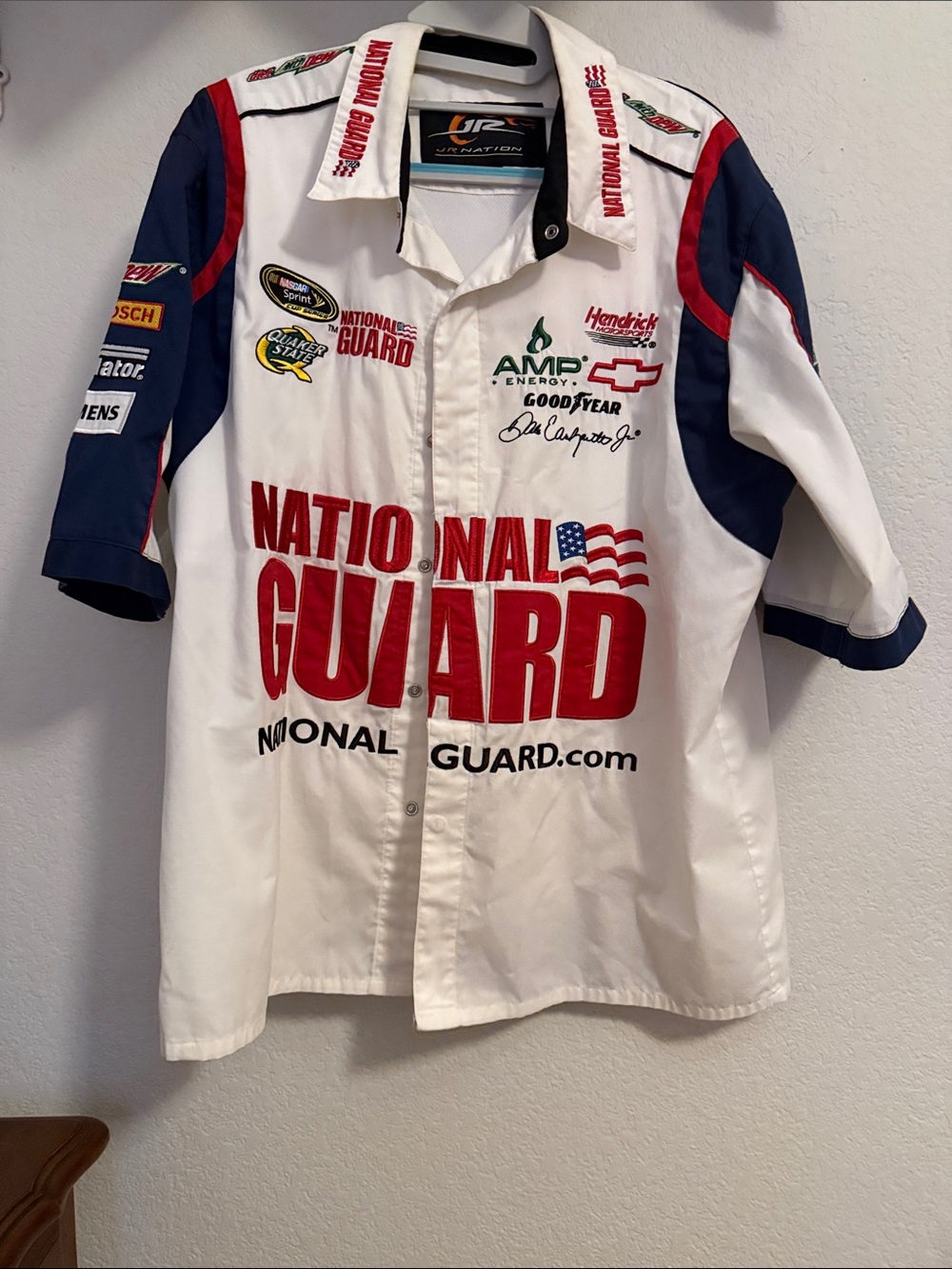 National Guard Kids Racing Shirt - White/Red/Blue
